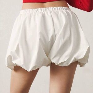 Women's White Bubble Shorts